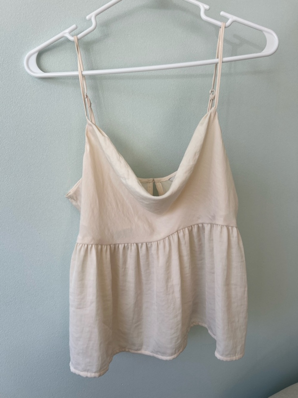 American Eagle Outfitters Cream Draped Cowl Neck Camisole